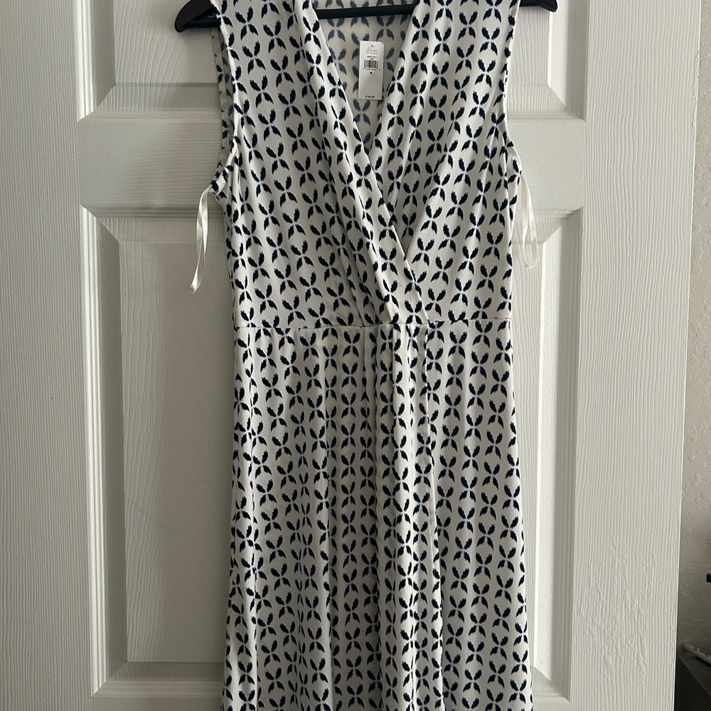 Banana Republic Blue and White V-Neck Wrap Sundress